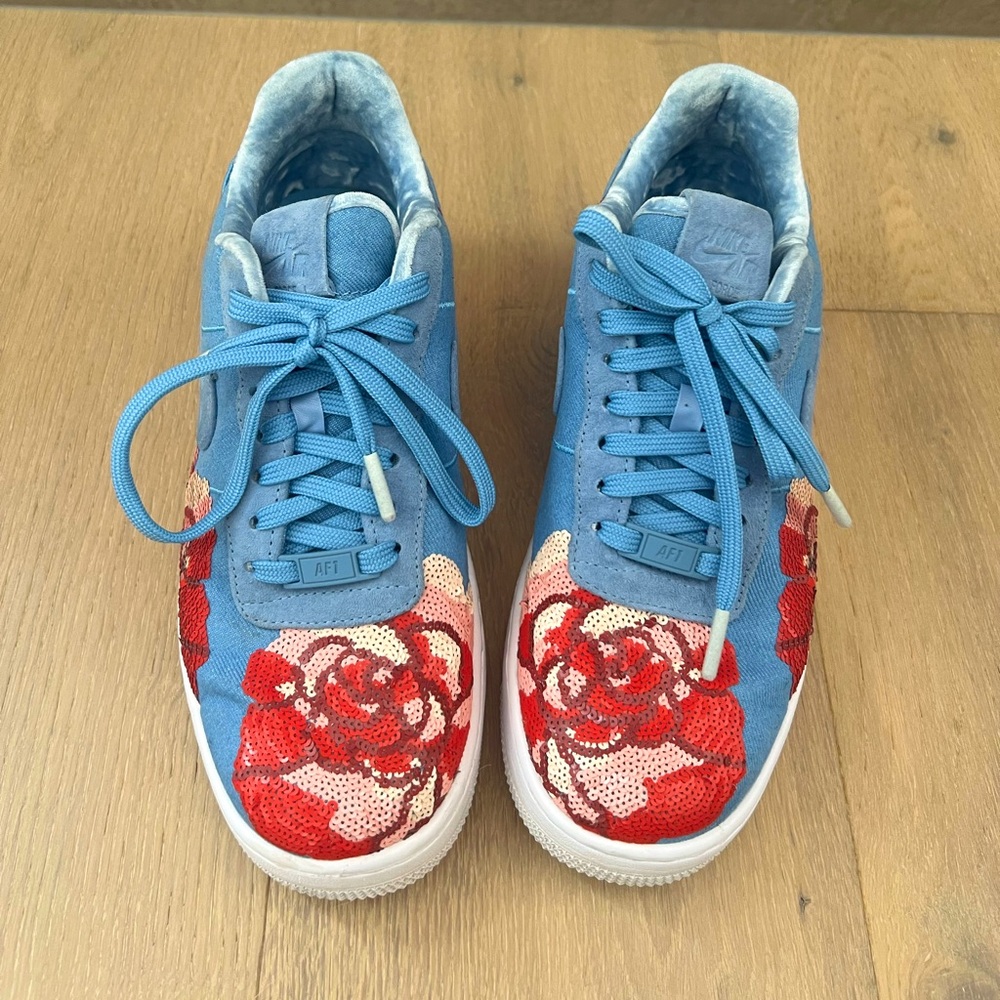 Nike Air Force 1 upstep low denim rose sky - size 9W US